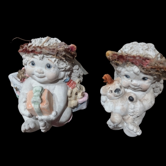 Adorable pair of cherub angel figurines - Picture 1 of 6